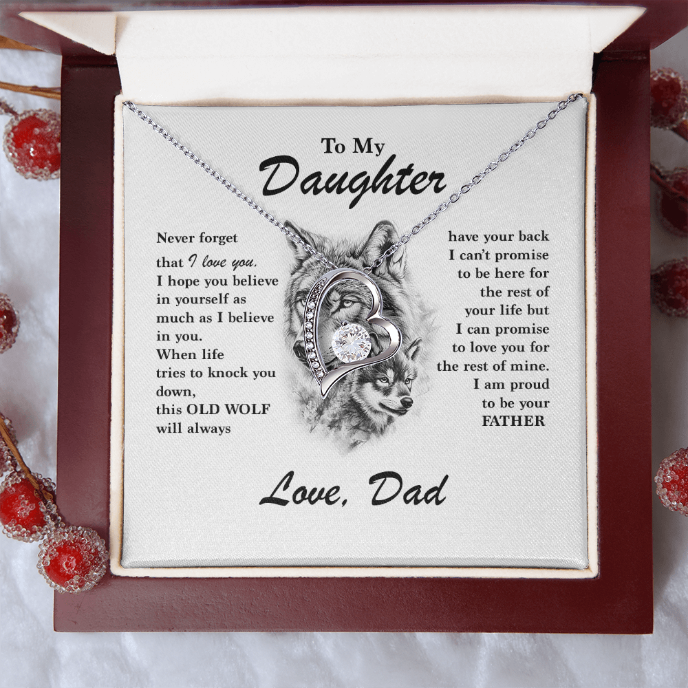 Daughter Gift - "This Old Wolf" Forever Love Necklace