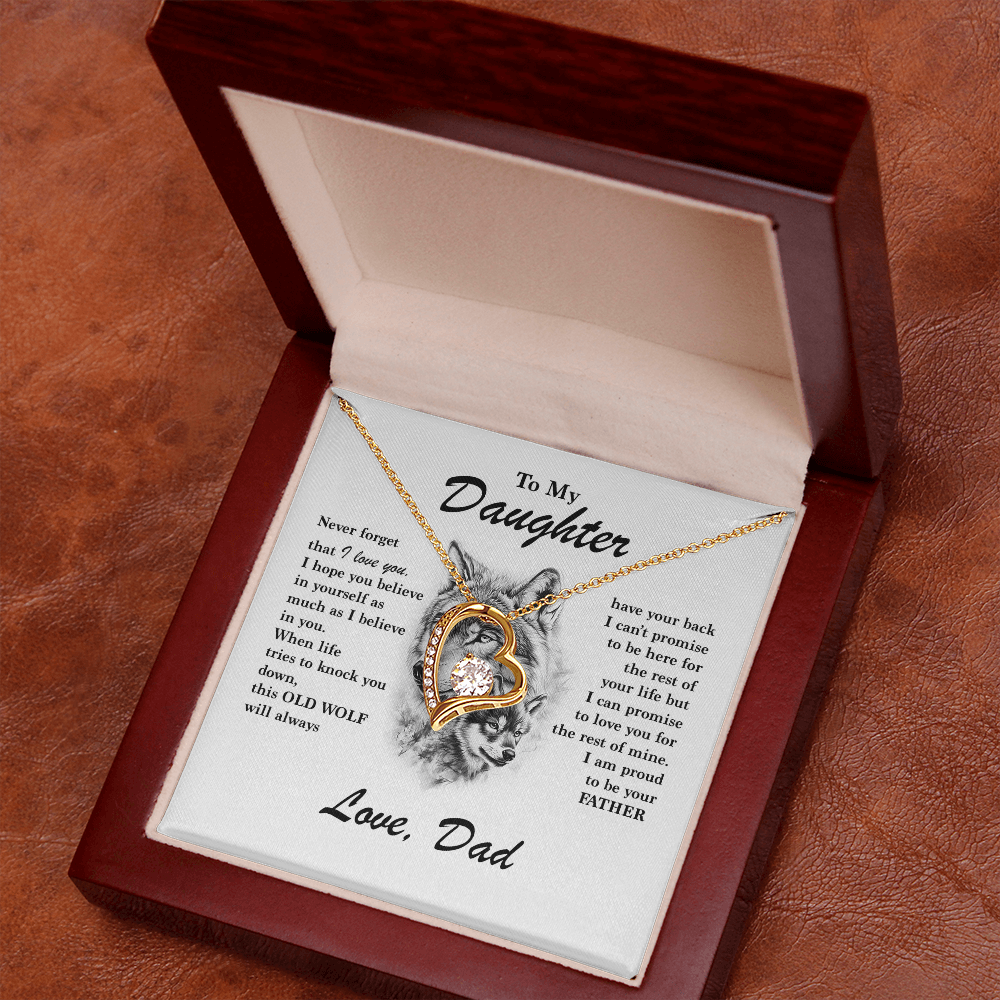 Daughter Gift - "This Old Wolf" Forever Love Necklace