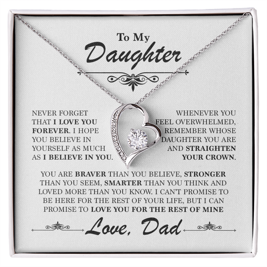 Daughter Gift - "Straighten Your Crown" Forever Love Necklace