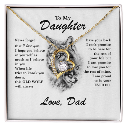 Daughter Gift - "This Old Wolf" Forever Love Necklace