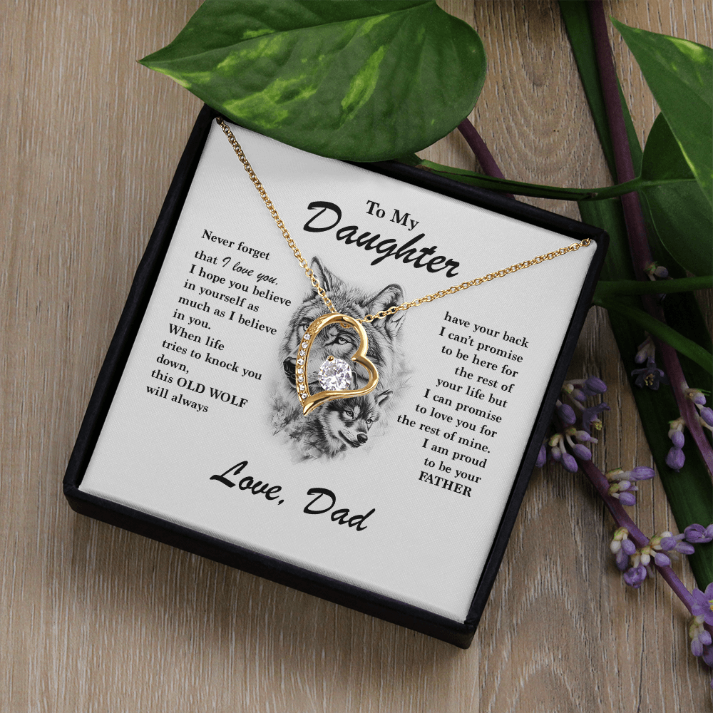 Daughter Gift - "This Old Wolf" Forever Love Necklace